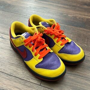 Nike Dunk Low Unlocked By You Purple and Gold Sneakers